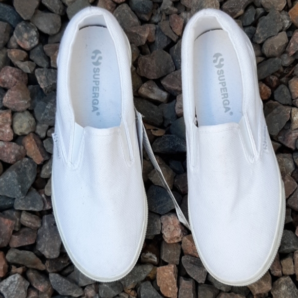 New superga white slip on platform sneakers sz 6 - Picture 2 of 8